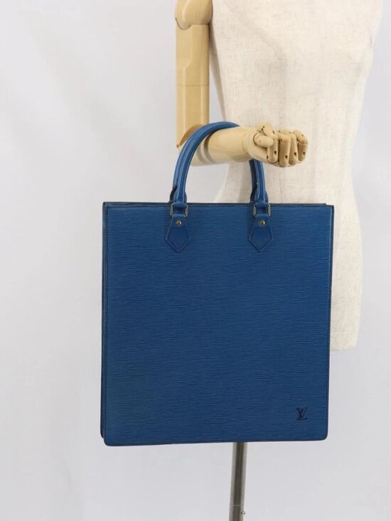 Louis Vuitton Handbags - LOUIS VUITTON Epi Sac Plat Hand Bag Blue M52075 LV Auth 169982